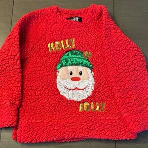 Red Fleece Girl’s Santa Sweater Size 5